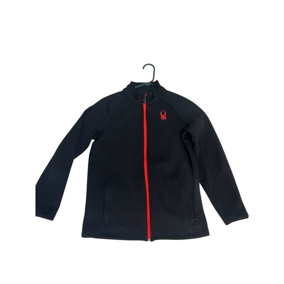 Spyder Boys Black Fleece Jacket With Red Accents Size XL18 - Picture 3 of 5